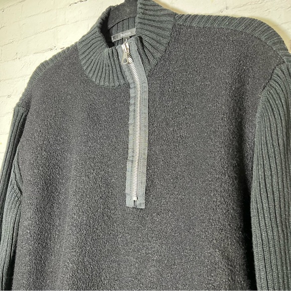 Burton Asymmetrical Quarter Zip Knit Sweater Pullover Made in Italy Size Medium - Picture 5 of 11